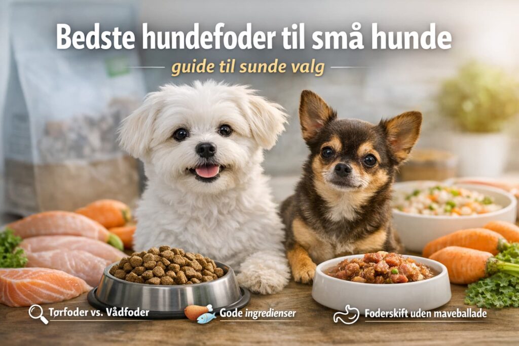 Bedste hundefoder til små hunde - på billedet to små hunde